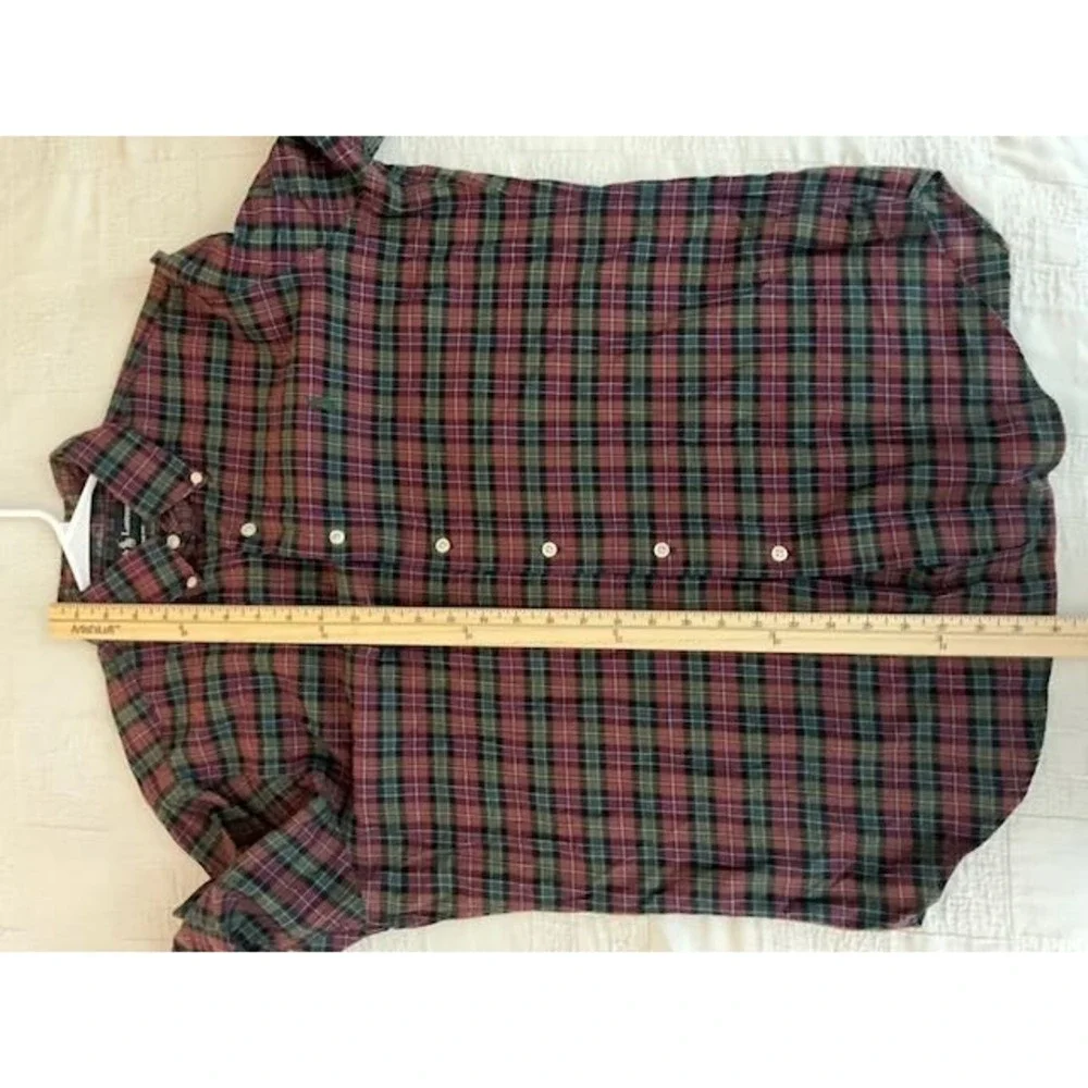 Ralph Lauren Classic Fit Button Down Shirt Mens M Red Green Tartan Plaid‎ Cotton - Picture 8 of 8